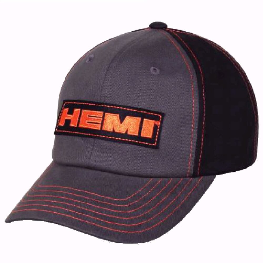 Hemi Chrysler Dodge Logo Grey / Black Cap Hat - NEW Fast Ship